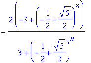 -2*(-3+(-1/2+1/2*5^(1/2))^n)/(3+(-1/2+1/2*5^(1/2))^n)