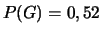 $P(G)=0,52$