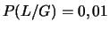$P(L/G)=0,01$