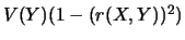 $V(Y)(1-(r(X,Y))^2)$