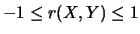 $-1 \leq r(X,Y) \leq 1$
