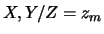 $X, Y /Z=z_m$