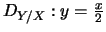$D_{Y/X} : y=\frac{x}{2}$