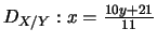 $D_{X/Y} : x=\frac{10y+21}{11}$