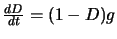 $\frac{dD}{dt}=(1-D)g$