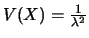 $V(X)=\frac{1}{\lambda^2}$